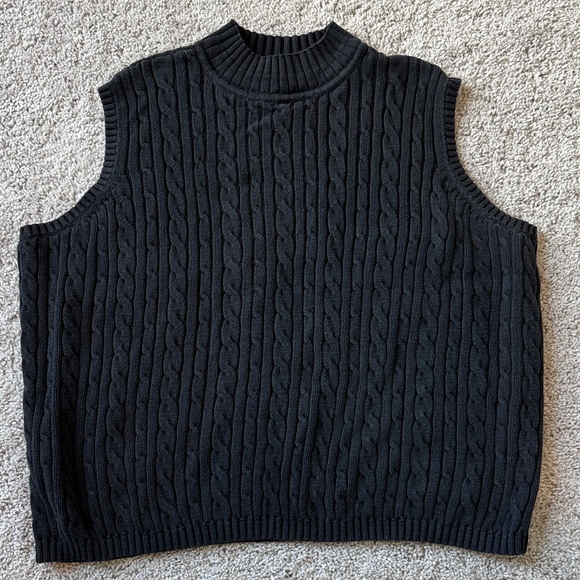 Villager Sport Washed Black Mock Neck Sweater Vest Size 3 - Picture 1 of 3